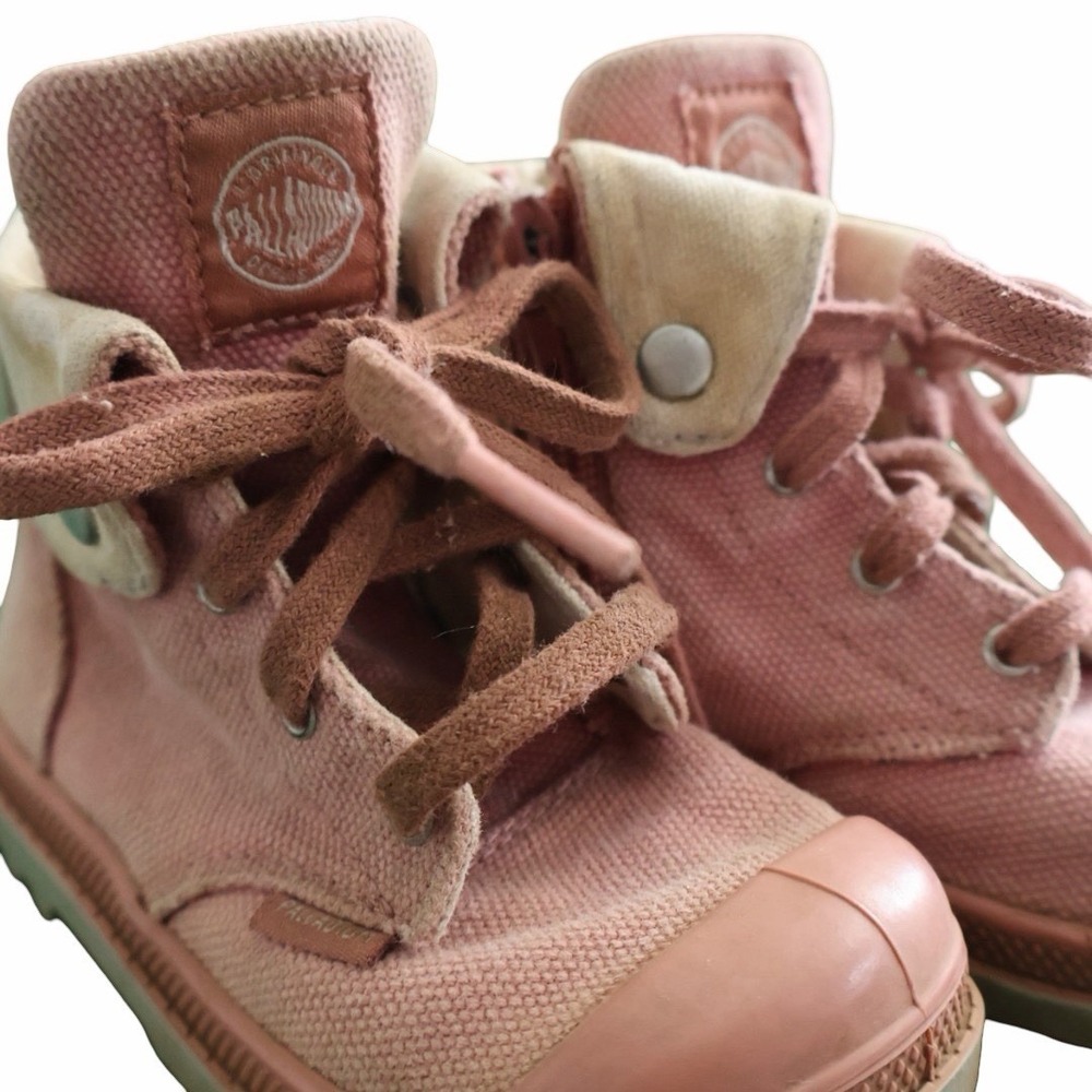 Palladium Kids casual Pink boots. Zipper. Infants Size 7 - Picture 6 of 8